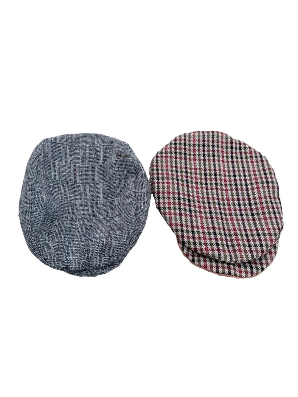 Lot of 2 1990’s Vintage Toddler News Boy Hats Tweed Polyester / Acrylic GUC